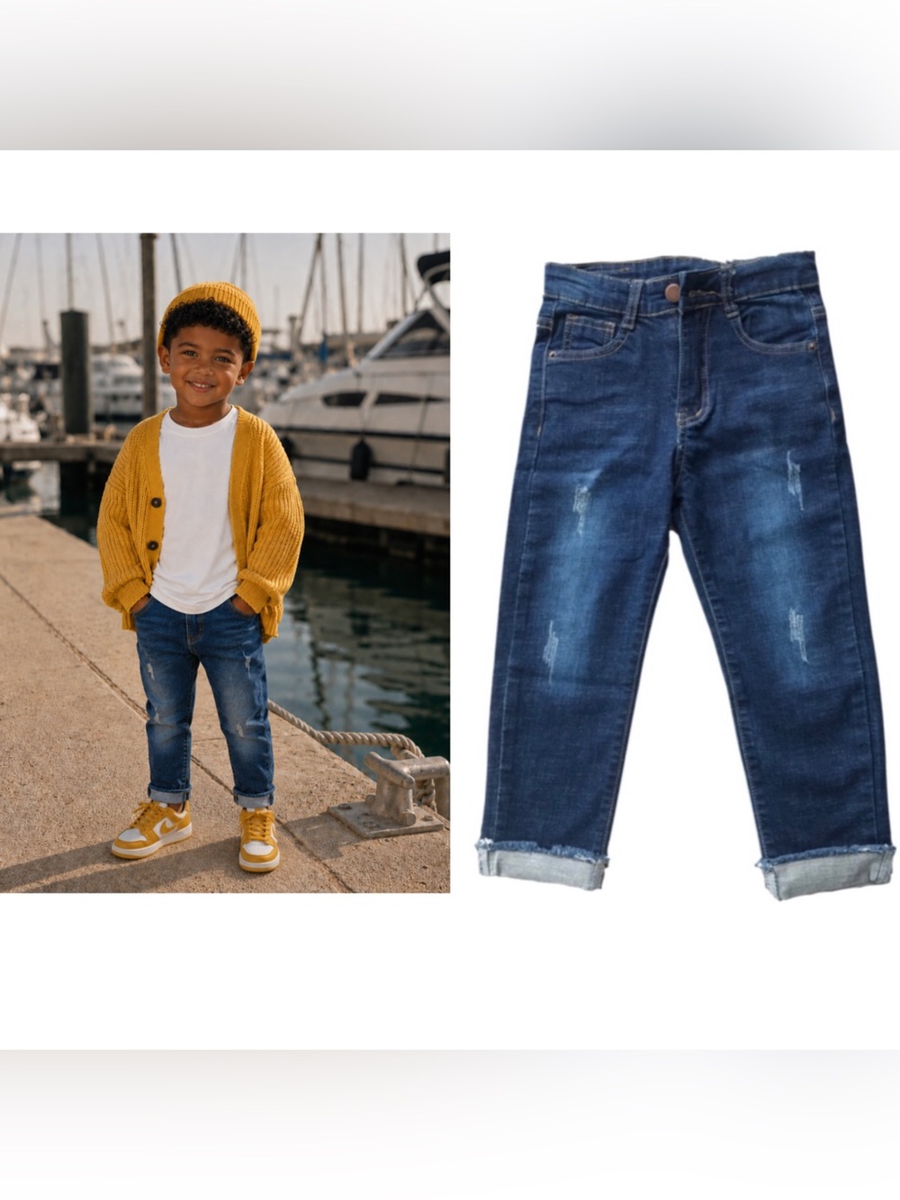 🚩SALE Boys denim cuff jeans size 3-4 years old